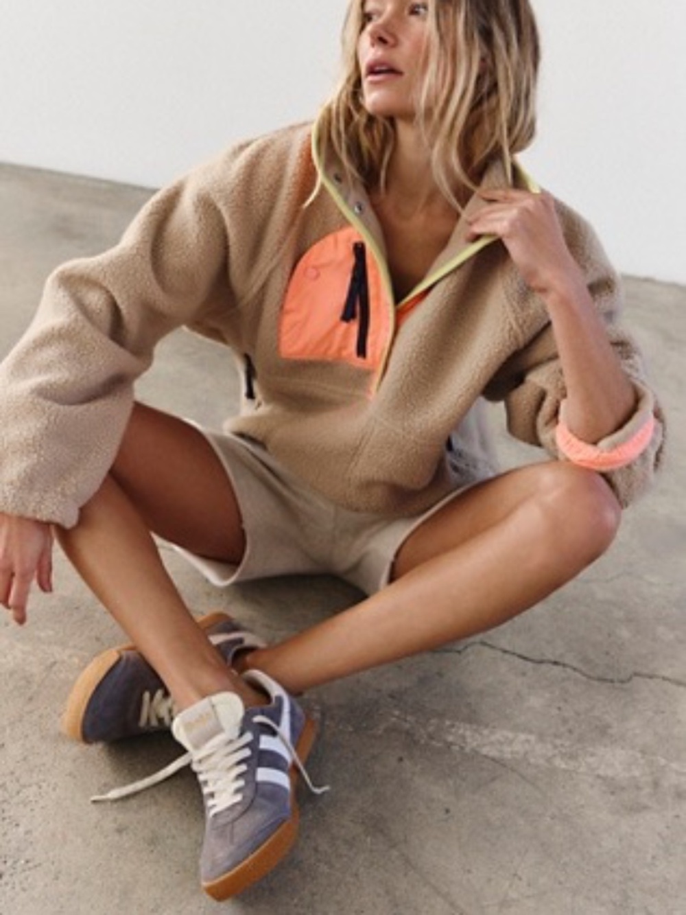 Free People Hit The Slopes Colorblock Fleece Pullover